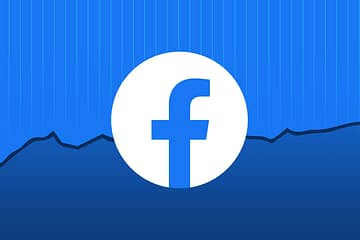 Facebook logo with graphs