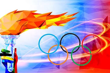 olympic logo and tourch