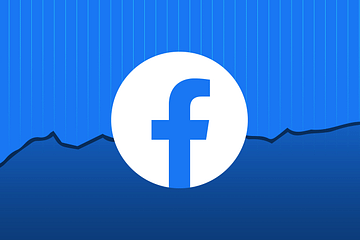 Facebook logo with graphs